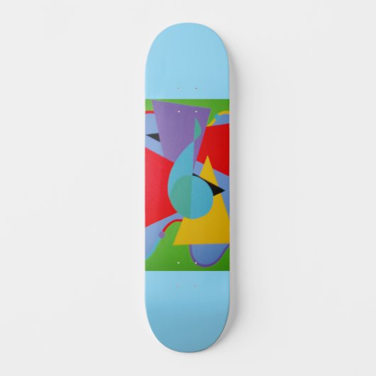 Blue Treble Clef Abstract Skateboard (Vorderseite)