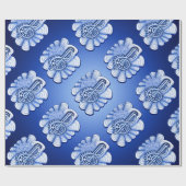 Blue Treble Clef Music Art Geschenkpapier (Flach)