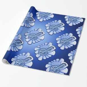 Blue Treble Clef Music Art Geschenkpapier