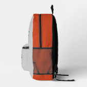 Blue Treble Clef Musiknote Orange Initials Bedruckter Rucksack (Rechts)