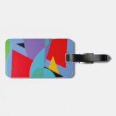 Blue Treble Clef Rhythm Luggage Tag Gepäckanhänger (Rückseite horizontal)