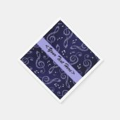 Blue Treble Clefs Stilvoll für Napkins personalisi Serviette (Ecke)