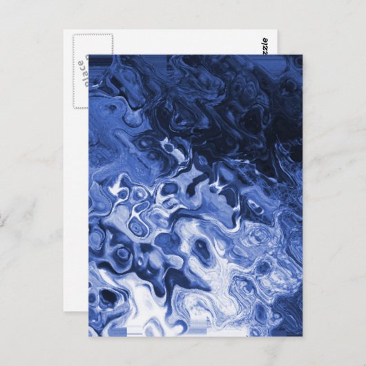 Blue Tree Abstrakt Postkarte (Vorne/Hinten)