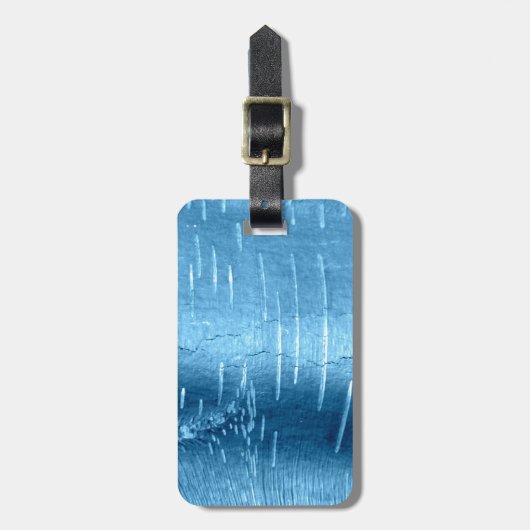 Blue Tree Bark Gepäckanhänger (Vorderseite vertikal)