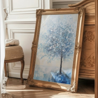 Blue Tree Calming Wall Art Fotodruck