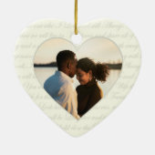 Blue Tree Dancing Blooms Wedding Foto Keramik Ornament (Hinten)