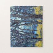 Blue Tree Forest Art Puzzle (Vertikal)