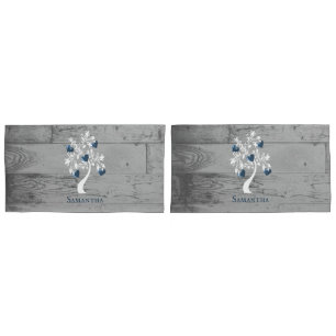 Blue Tree of Hearts Personalisiert Pillow Case Kissenbezug