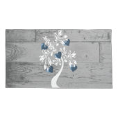 Blue Tree of Hearts Personalisiert Pillow Case Kissenbezug (Rückseite-Links)