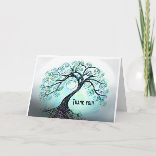 Blue Tree of Life Dankeschön Karte (Vorderseite)