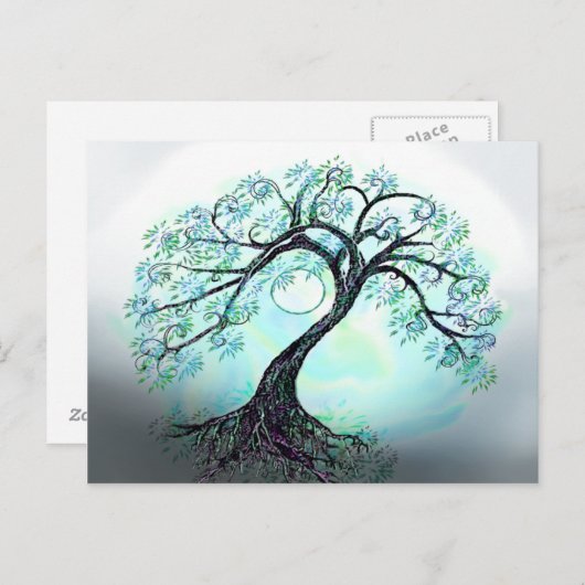 Blue Tree Postcard Postkarte (Vorne/Hinten)