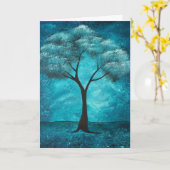 Blue Tree Sympathy Card Karte (Gelbe Blume)