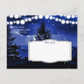 Blue Tree Twinkle Lights Save the Date Postkarten (Rückseite)
