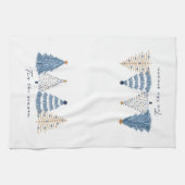 Blue Trees Modern Simple Christmas Holiday Geschirrtuch (Horizontal)