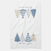 Blue Trees Modern Simple Christmas Holiday Geschirrtuch (Vertikal)