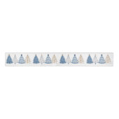 Blue Trees Modern Simple Christmas Holiday Ripsband (Vorderseite)