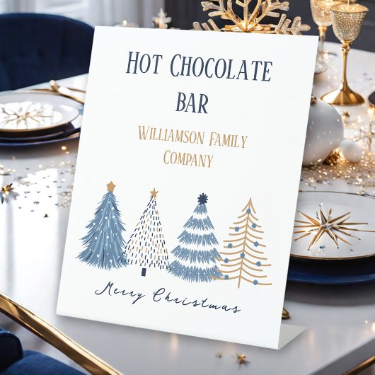 Blue Trees Modern Simple Christmas Holiday Sockelschild