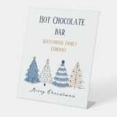 Blue Trees Modern Simple Christmas Holiday Sockelschild (Vorderseite)