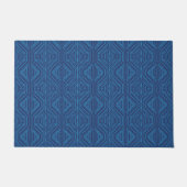 Blue Trellis Moderne Stripe Squares und Diamonds Fußmatte (Vorderseite)