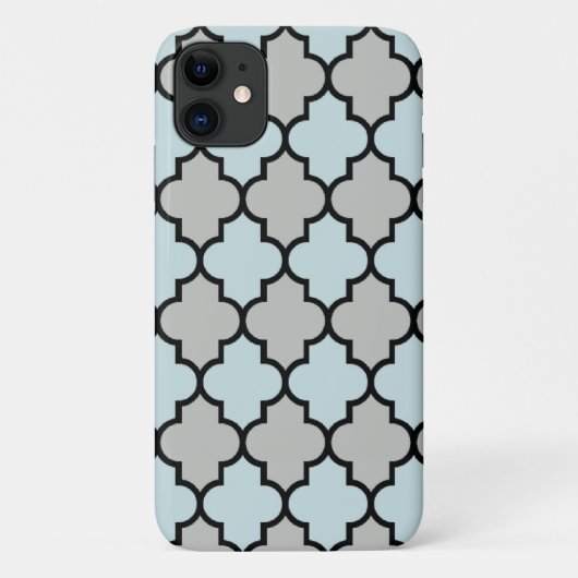Blue Trellis, Quatrefoil, Moroccan Lattice Case-Mate iPhone Hülle (Rückseite)
