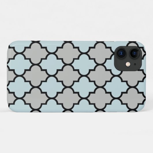 Blue Trellis, Quatrefoil, Moroccan Lattice Case-Mate iPhone Hülle (Rückseite (Horizontal))