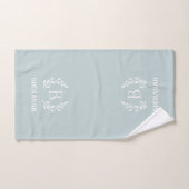 Blue Trellis und Branch Monogram | Bauernhof Badhandtuch Set (Handtuch)