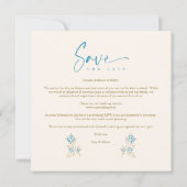 Blue Trendy Branches Wedding Rett Date 3 Fotos (Rückseite)