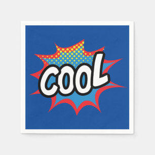 Blue Trendy Cool Pop Art Serviette