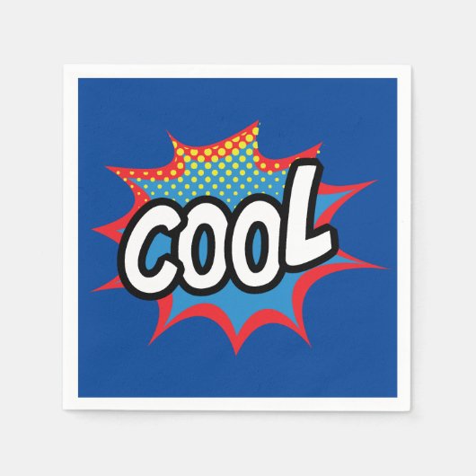 Blue Trendy Cool Pop Art Serviette (Vorderseite)