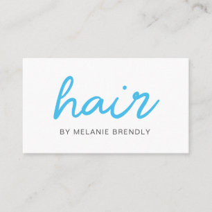 Blue Trendy Modern Hair Stylist Business Card Visitenkarte