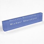 Blue Trendy Moderne Beruflich Namensplakette