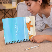 Blue Trendy Ocean Watercolor Personalisiert Notizblock