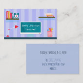 Blue Trendy Teacher Tutoring Visitenkarte (Vorne/Hinten)