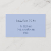 Blue Trendy Teacher Tutoring Visitenkarte (Rückseite)