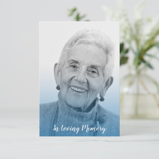 Blue Trendy Transparency Effect Funeral Dear Ones (Stehend Vorderseite)