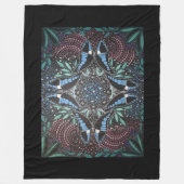 Blue Triangle Butterfly Australian Indigene Kunst Fleecedecke (Vorderseite)