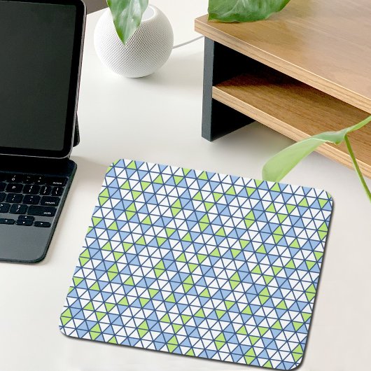 Blue Triangles Pattern Mouse Pad Mousepad