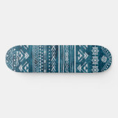 Blue Tribal Abstract Geometric Skateboard (Horizontal)