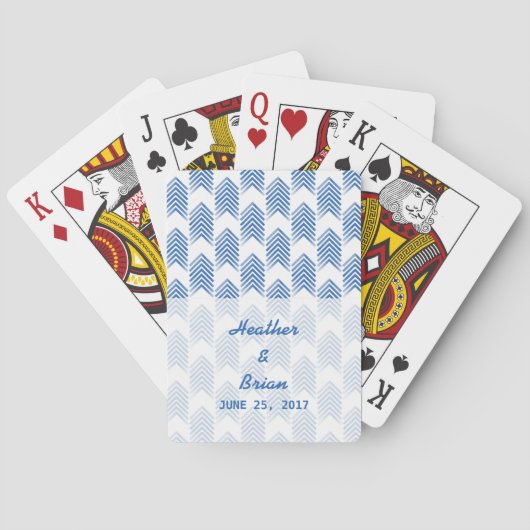 Blue Tribal Arrows Playing Cards Spielkarten (Rückseite)