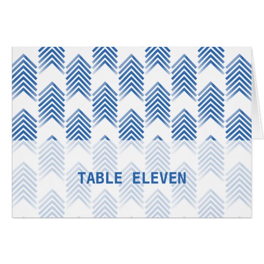 Blue Tribal Arrows Tischnummer Card (Vorderseite (Horizontal))