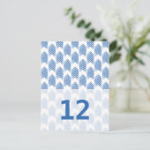 Blue Tribal Arrows Tischnummer Postcard (Stehend Vorderseite)