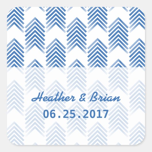 Blue Tribal Arrows Wedding Stickers (Vorderseite)