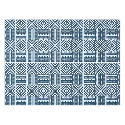 Blue Tribal Art Tischdecke (Vorderseite (Horizontal))