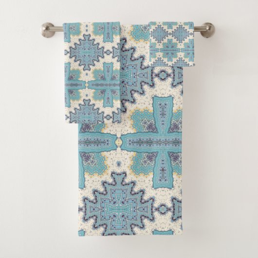 Blue Tribal Bad Handtuch Set (Insitu)
