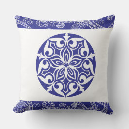 BLUE TRIBAL CIRCLE Retro-Kissen Kissen