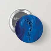 Blue Tribal Dolphin Button (Vorne & Hinten)