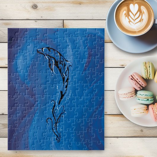 Blue Tribal Dolphin Puzzle