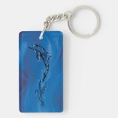 Blue Tribal Dolphin Schlüsselanhänger (Rückseite)
