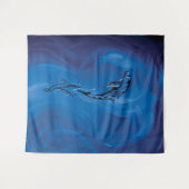 Blue Tribal Dolphin Wandteppich (Vorderseite (Horizontal))
