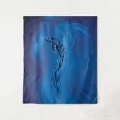Blue Tribal Dolphin Wandteppich (Vorderseite)